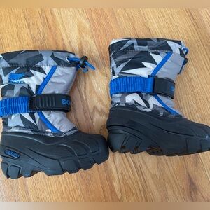 Sorel Kids' Black and Blue Snow Boots toddler 7